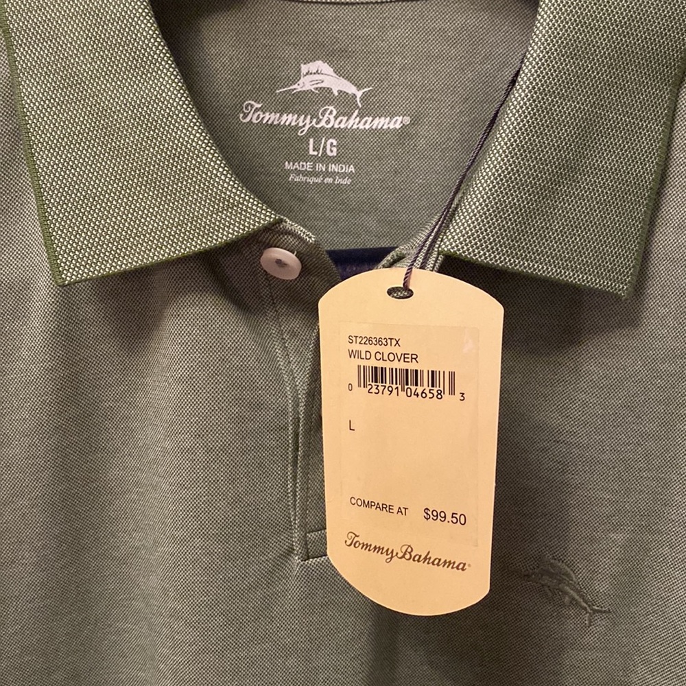 Tommy Bahama Paradiso Cove “Wild Clover” green men’s polo - Picture 6 of 7